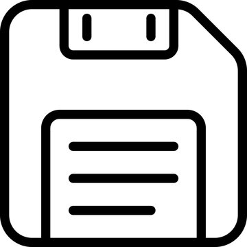Black disket icon - outline