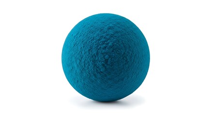 Vibrant Blue Powder Sphere Isolated on White Background