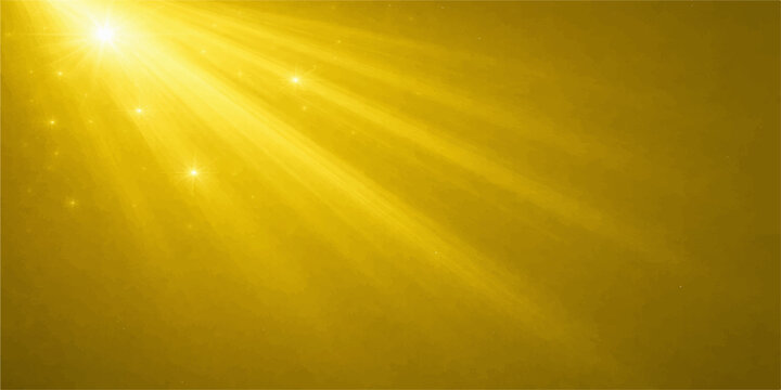 Golden abstract rays of sunlight background