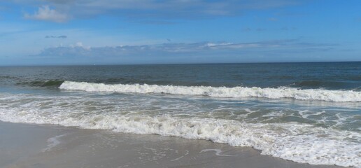 Beautiful ocean view on Atlantic coast of North Florida, panoramic view