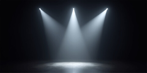 Obraz premium Spotlight shining on stage with dark theater background