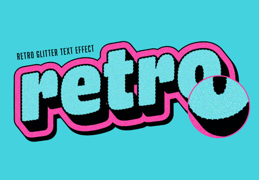 Retro Glitter Grainy Text Effect