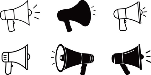 megaphone icon set