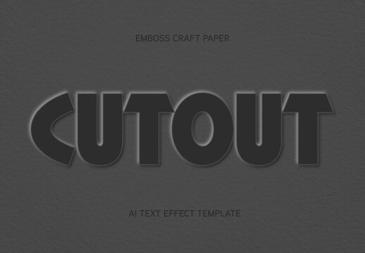 Emboss Craft Paper Text Effect