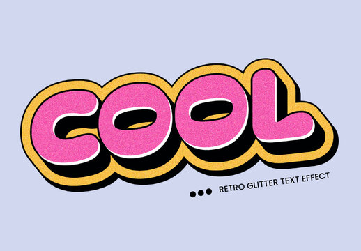 Pink Retro Glitter Text Effect