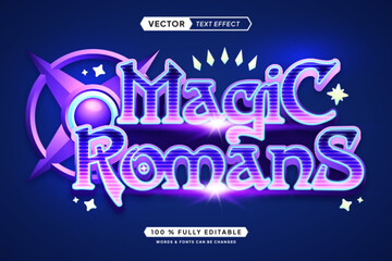 Text effect editable 3d gaming magic romans cartoon font style