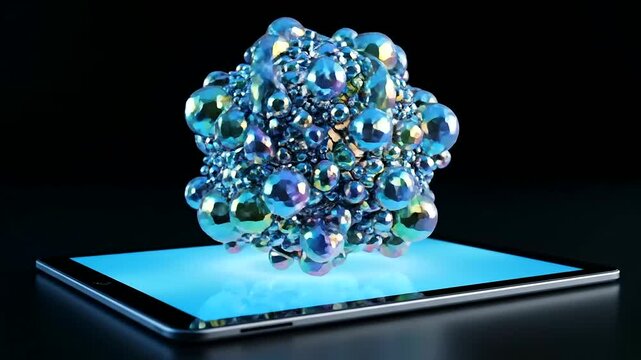 Sustainable finance reporting evolving on digital tablets, showing Earth's transformation from whole to fragmented, representing global challenges and data analysis.