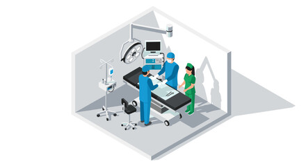 Medical Team Performing Surgery in Hospital.
