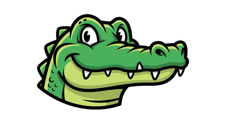 Fototapeta premium Cartoon Alligator Head with Sharp Teeth.