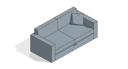 Gray 3D Rendered Sofa Design Model.