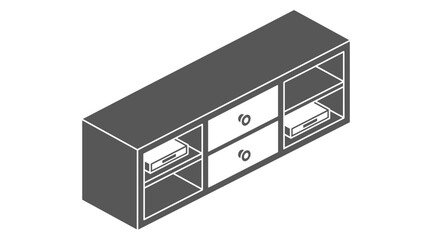 Fototapeta premium Modern Minimalist Furniture Cabinet with Drawers.