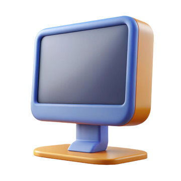 Blue and orange computer monitor