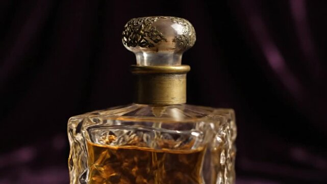 luxury perfume bottle with golden cap