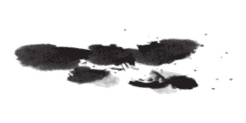 Abstract Ink Blots on White Background.