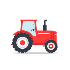 Obraz premium Agriculture Tractor Flat Icon, Simple Design