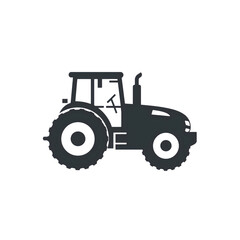 Obraz premium Farming Tractor Illustration, Minimal Flat Icon Style