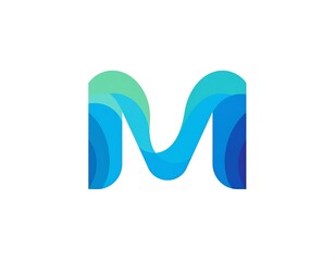 Stylish Letter M Gradient Logo Design.