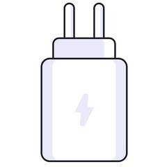 Fototapeta premium Modern White Wall Charger Adapter Icon Vector Illustration