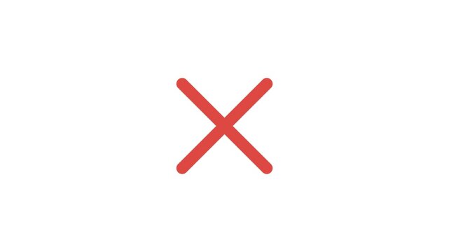4K Footage Single Transparent Icon Animation Rounded Failed Checking 3
