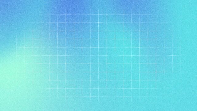 Seamless loop abstract background with blue gradient, grid and noise.