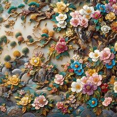 abstract background with flowers