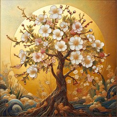 abstract background with flowers