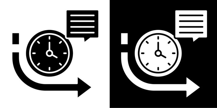 Project Deadline Icon Set White Glyph Style Collection
