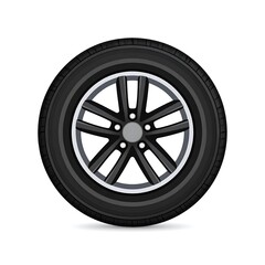 Obraz premium A realistic illustration of a single car tire with a stylish rim