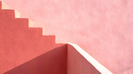 Modern House Facade Detail with Pink Concrete Texture