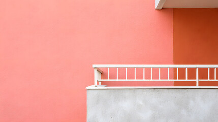 Minimalist Architecture Detail with Pink Concrete Surface