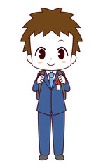 Obraz premium 小学校の入学式の男の子のイラスト