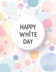 happy white day ドット柄可愛いSNS背景