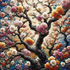 abstract background with flowers