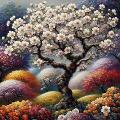 abstract background with flowers