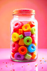jelly candy in glass jar