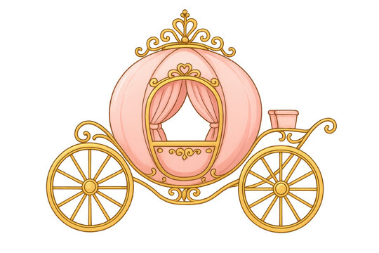 Pink pumpkin coach carriage for fairytale princess transportation