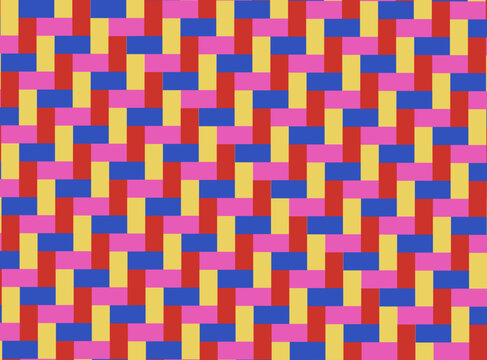 Vibrant Interlocking Geometric Weave Pattern