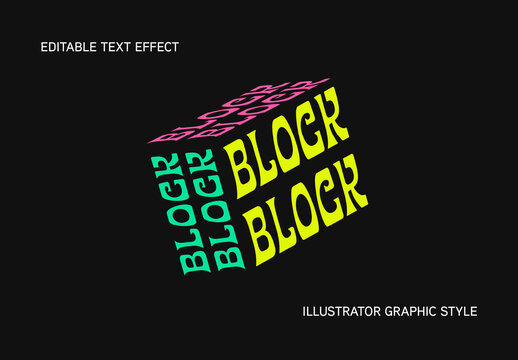 Retro Extruded Cube Text Effect
