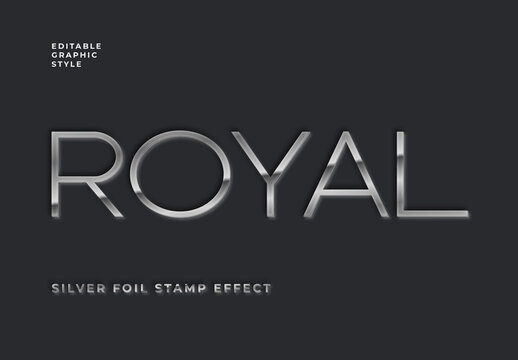 Silver Foil Stamp Metal Text Effect