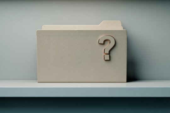 Folder with question mark icon, representing missing information and unresolved issues