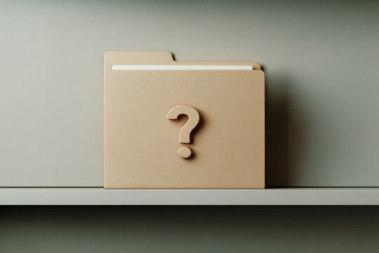Folder with question mark icon, representing missing information and unresolved issues