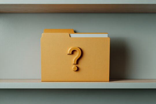 Folder with question mark icon, representing missing information and unresolved issues