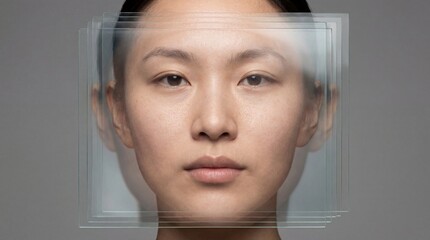 Conceptual human identity and perception portraits with glass distortion