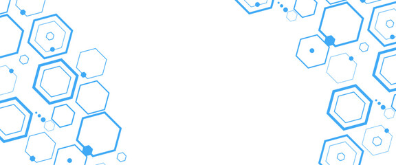 Vector technology hexagon shape seamless geometric pattern.