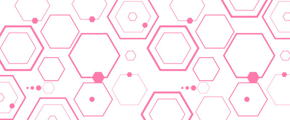 Vector technology hexagon shape seamless geometric pattern.