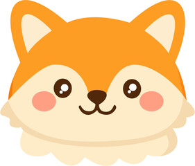 cute fox head character