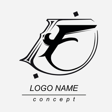 Elegant Black Letter F Logo Concept