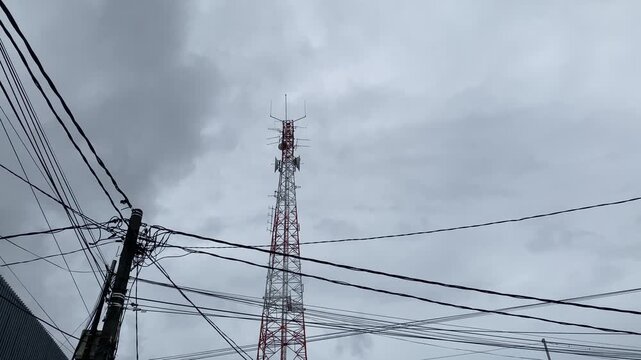 BTS connecting tower. This tower is commonly found in urban areas, and its function is to connect the communication of smart devices from service providers, whether GSM, CDMA, or other types of waves.