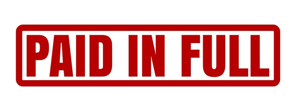 Paid in Full Stamp for Accounting Records, Invoice Clearance and Financial Documentation