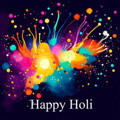 Vibrant holi celebration with colorful powder explosion